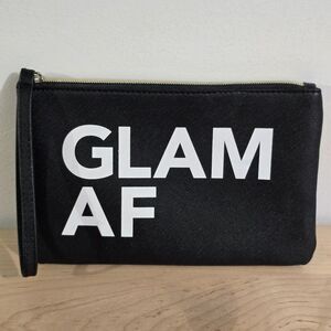 Crime of Beauty - Faux Leather Makeup Bag Organizer - Glam AF Graphic - Black